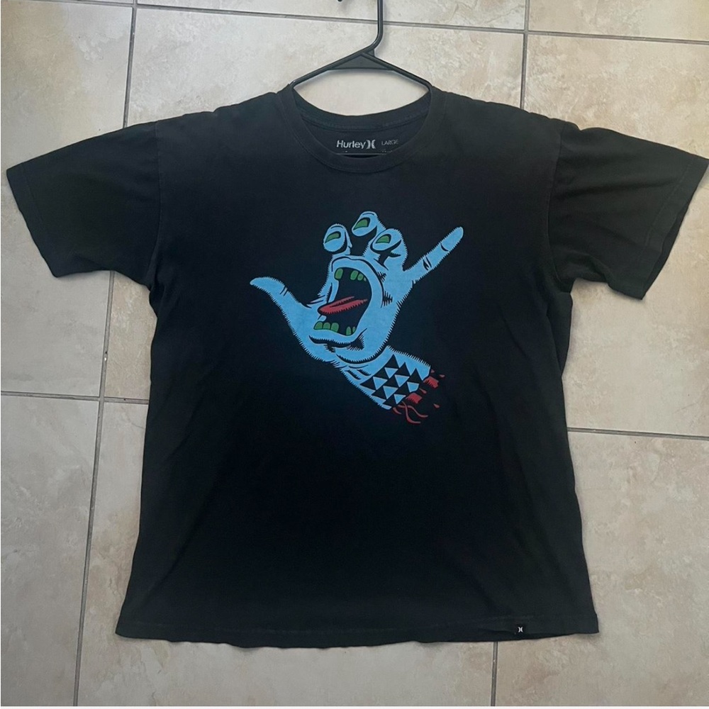 Hurley Black Tee with Vibrant Graphic